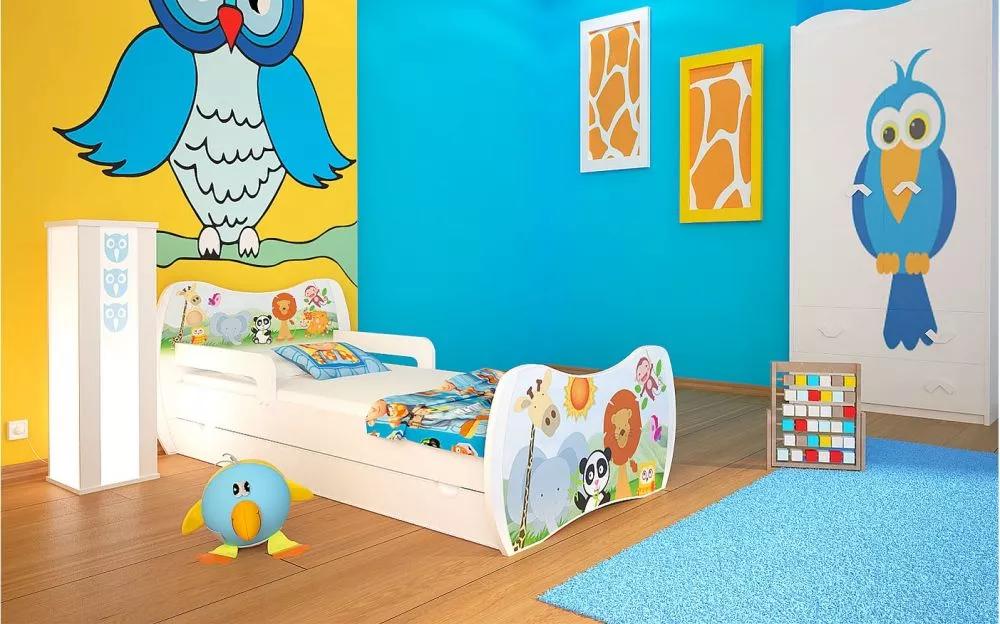 Bērnu gulta Dream L06 180x90 DM03 ar stelāžu Guļamvietas platums: 90 cm, Guļamvietas garums: 180 cm, · 114 × 184 × 71 cm