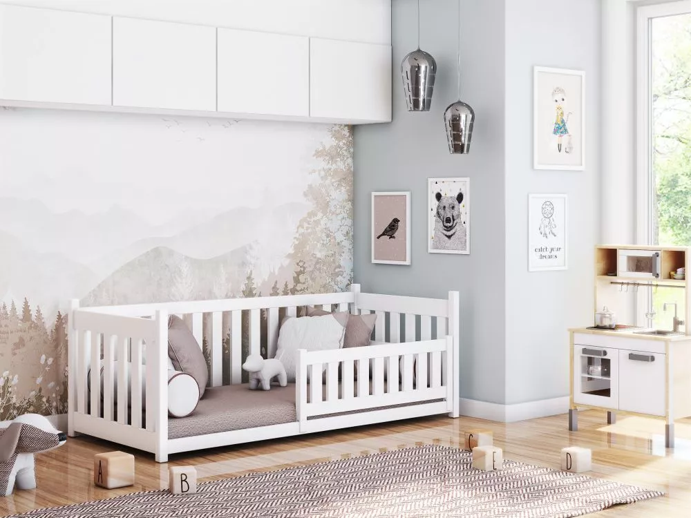 Bērnu gulta Concept 6 ar stelāžu Guļamvietas platums: 80 cm, Guļamvietas garums: 200 cm, · Balts · 87 × 208 × 68 cm