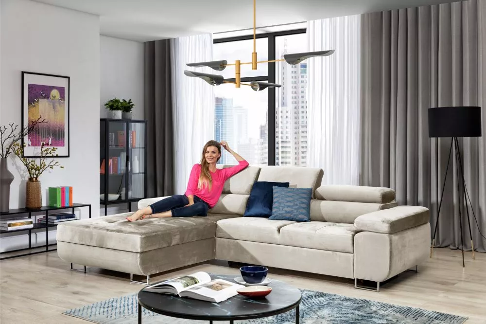 Dīvāns Annabelle L 2 Standard · Krēma · 201 × 277 × 76 cm