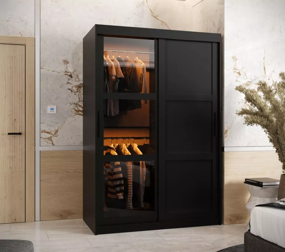 Skapis Dome 3 ar LED · Melns · 120 × 62 × 200 cm