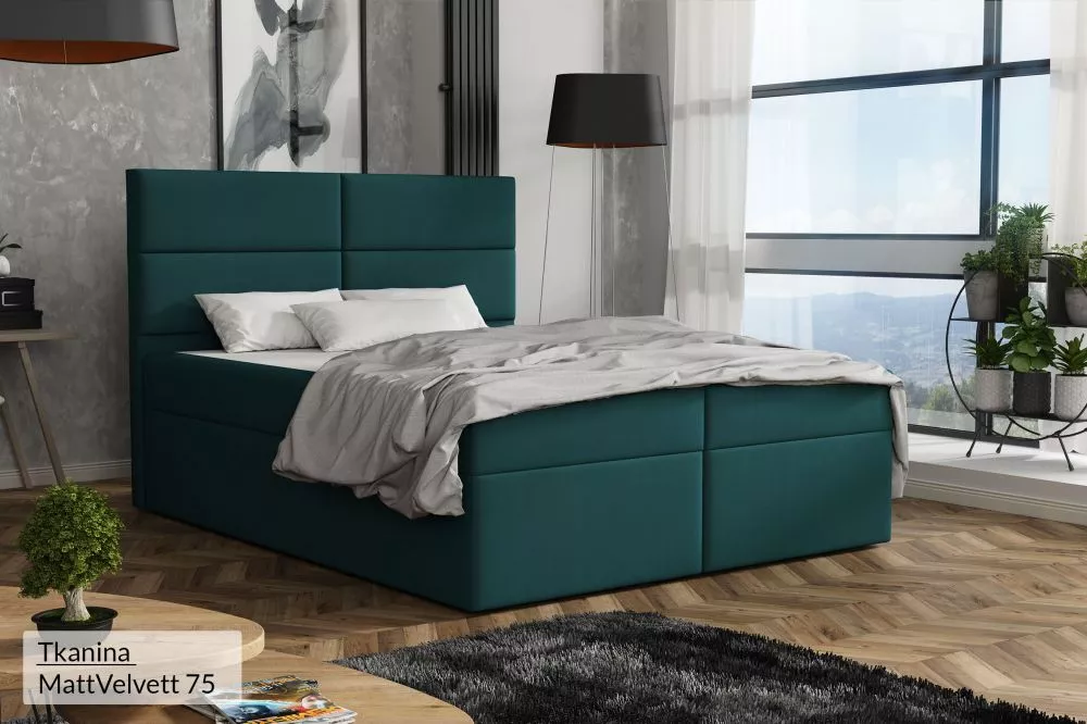 Gulta Zeo Premium Standard Guļamvietas platums: 160 cm, Guļamvietas garums: 200 cm, · Jūraszaļš · 162 × 210 × 120 cm