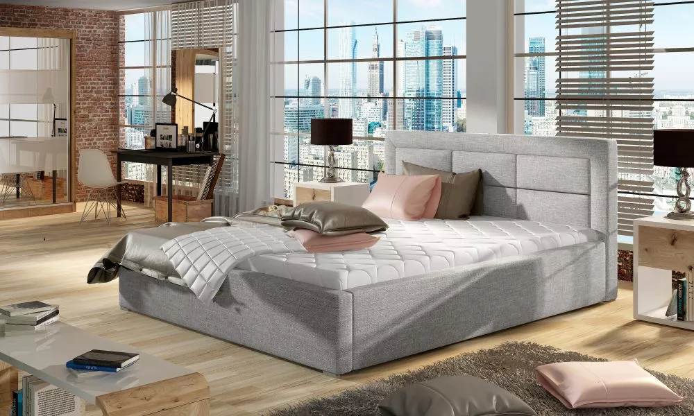Gulta Rosano standard ar stelāžu Guļamvietas platums: 140 cm, Guļamvietas garums: 200 cm, stelāžas tips: metāla, · Gaiši