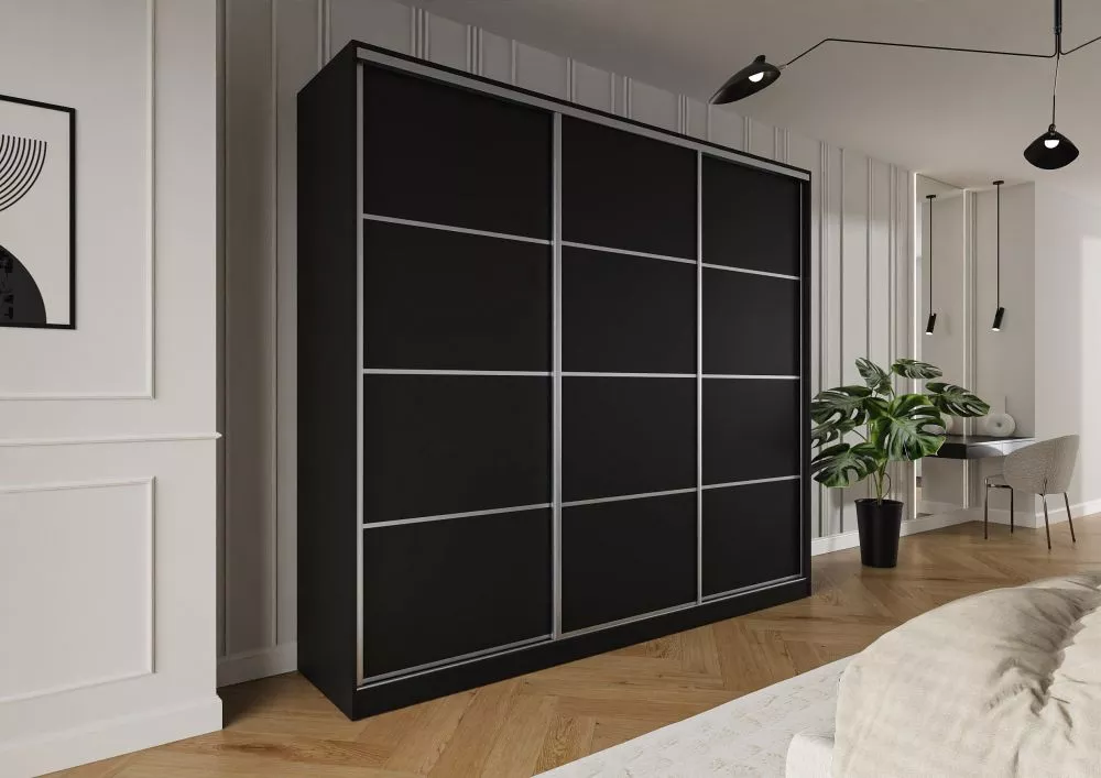 Skapis Trend 3 · Melns · 250 × 60 × 245 cm