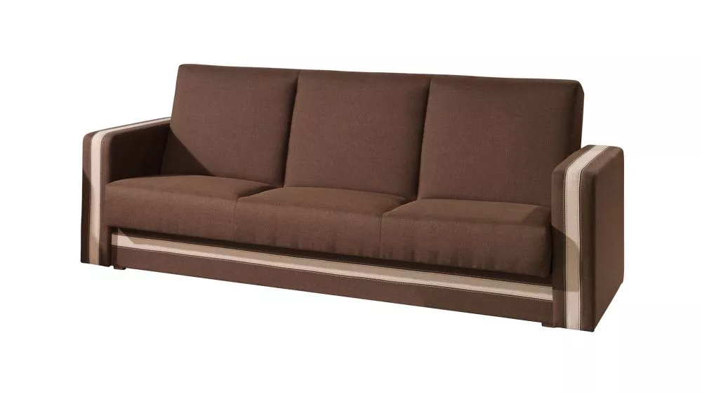 Dīvāns Euforia 3S Standard · Tumši brūns + bēšs · 88 × 222 × 89 cm