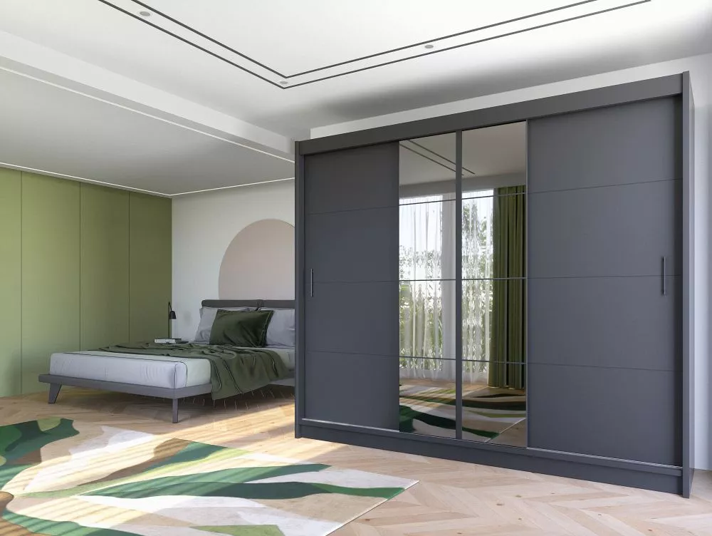 Skapis Porto 2 Classic · Grafīts · 250 × 61 × 215 cm