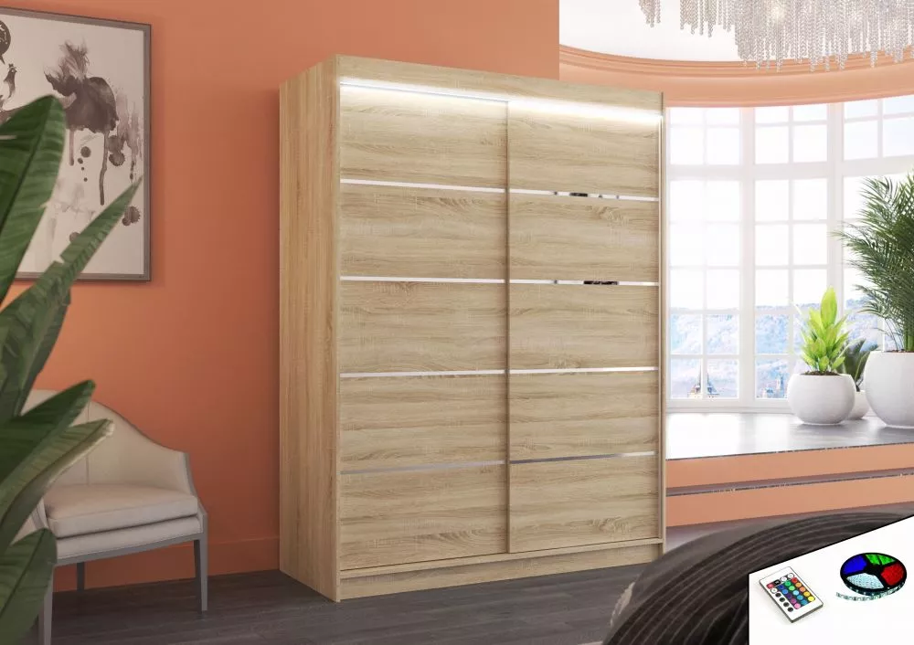 Skapis Luft ar LED · Sonoma · 150 × 58 × 200 cm