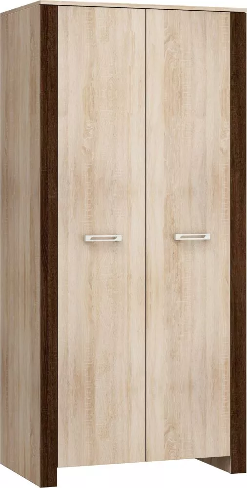 Skapis Hugo hug 10 · Ozols sonoma + kastanis venge · 90 × 56 × 194 cm