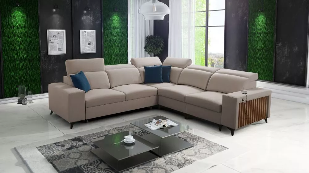 Dīvāns Bartone 3 Standard · Kapučino · 283 × 283 × 83 cm