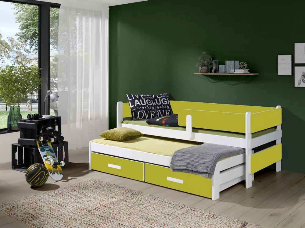 Bērnu gulta Solano ar stelāžām Guļamvietas platums: 80 cm, Guļamvietas garums: 180 cm, · 93 × 190 × 78 cm