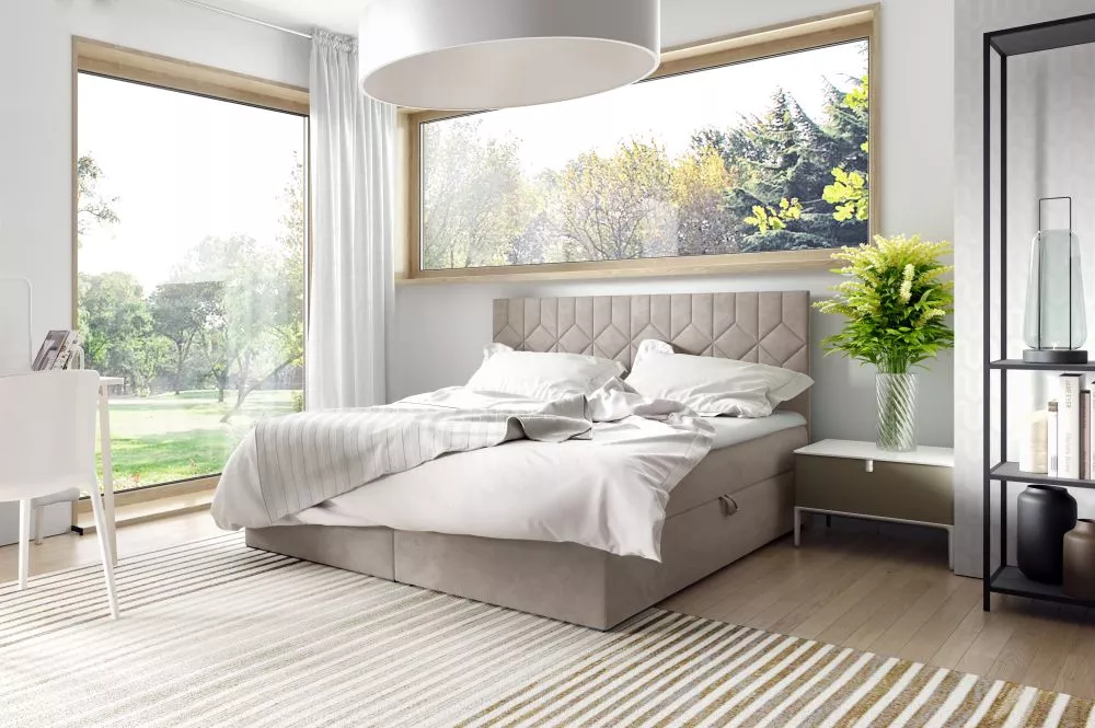 Gulta Box 5 Comfort Boxspring Standard Guļamvietas platums: 160 cm, Guļamvietas garums: 200 cm, · Bēši pelēks · 164 × 20