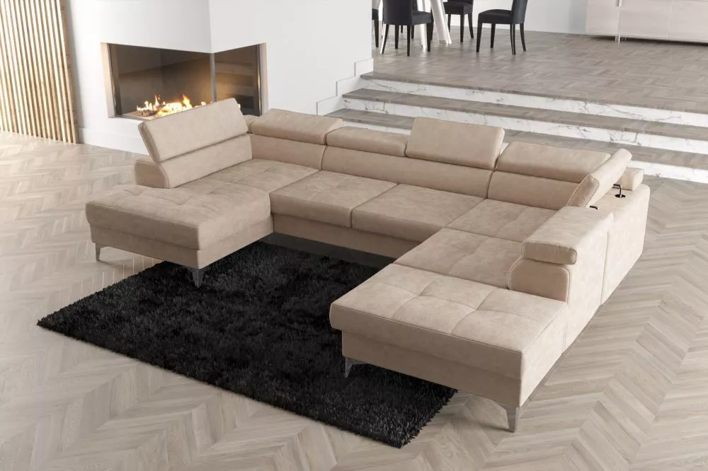 Dīvāns Toscania Max 2 standard · Gaiši bēšs · 220 × 350 × 78 cm