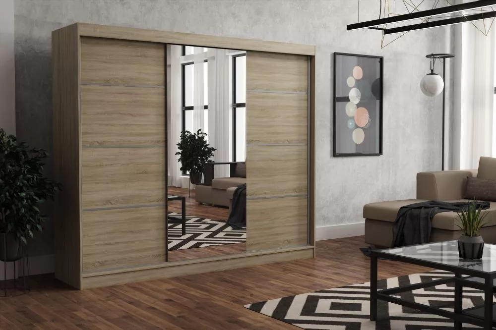 Skapis Tom Mirror · Sonoma · 250 × 60 × 215 cm