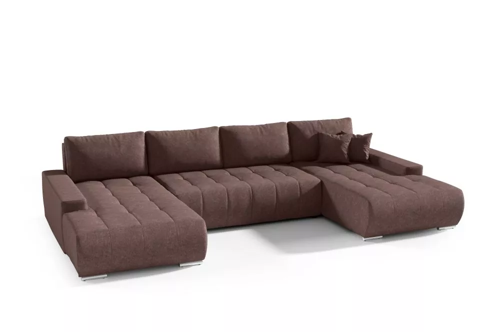 Dīvāns Velutti U Standard · Tumši brūns · 185 × 350 × 85 cm