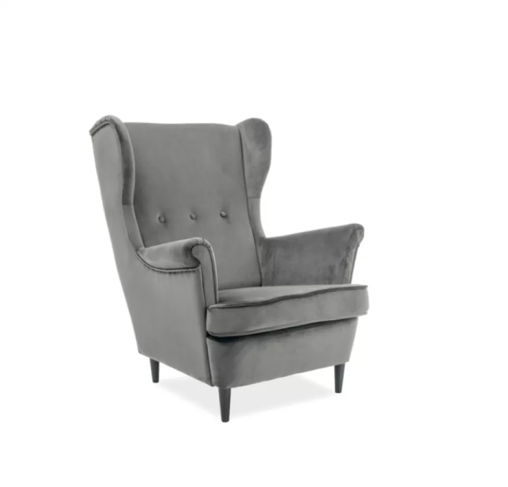 Mīksts krēsls Lord Velvet · Pelēks · 72 × 56 × 101 cm