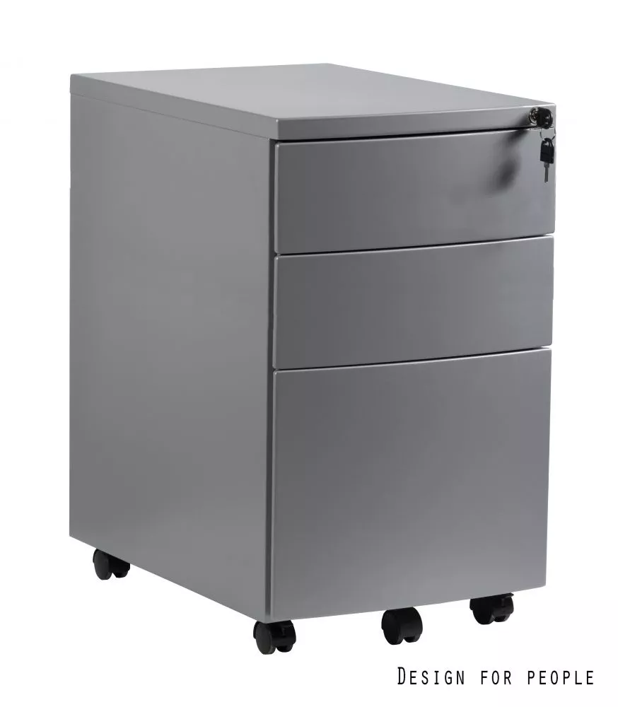 Kumode Kontener RPH-01 · Sudrabs · 39 × 56 × 64 cm