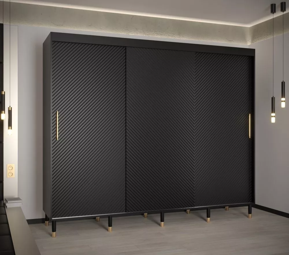 Skapis Calipso Jodelka 1 · Melns · 250 × 62 × 208 cm