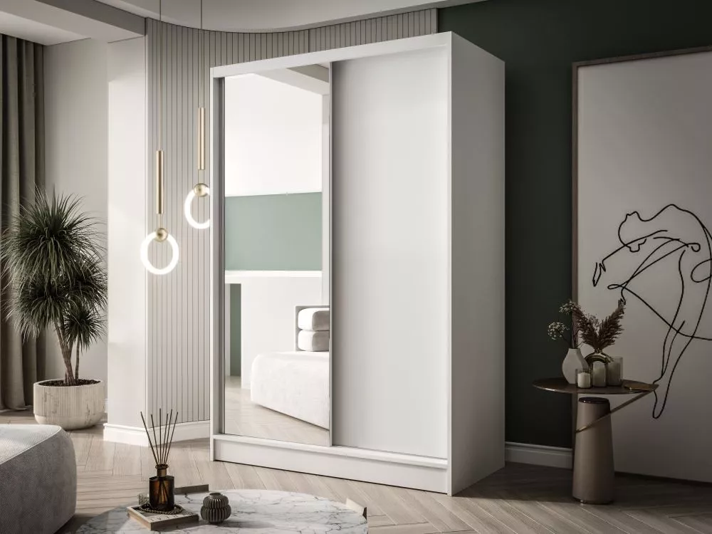 Skapis Lausanne 1 · Balts · 120 × 58 × 200 cm
