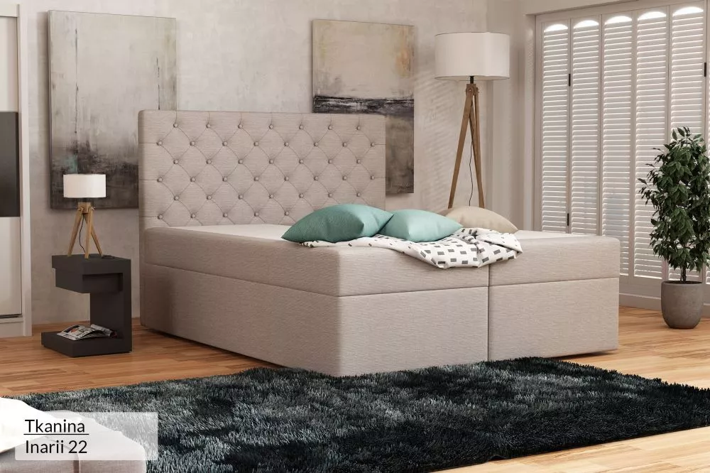 Gulta Alle Premium Standard Guļamvietas platums: 160 cm, Guļamvietas garums: 200 cm, · Krēma · 162 × 210 × 120 cm