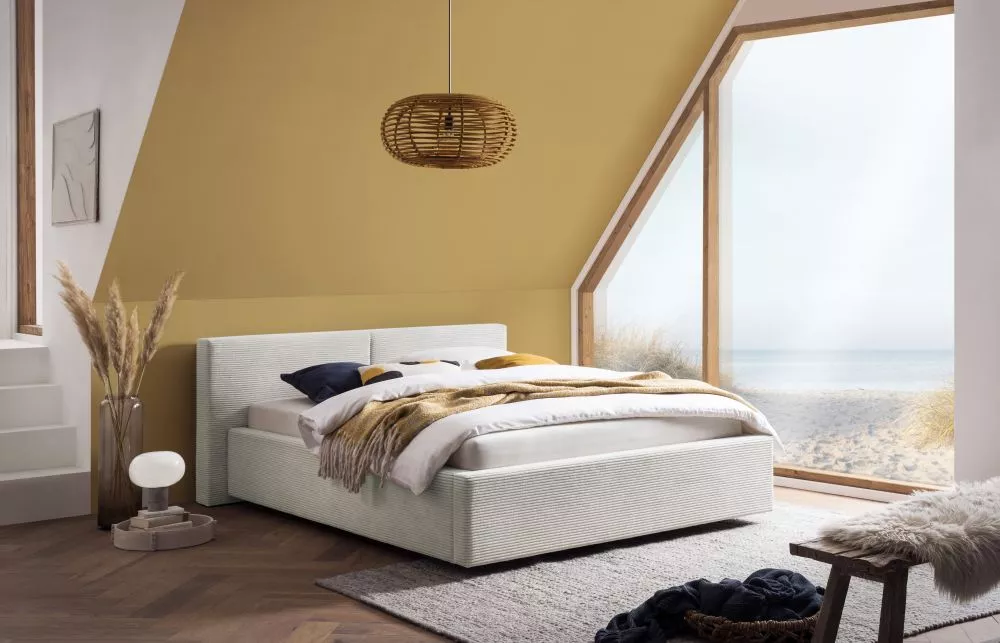 Gulta Cube Standard ar stelāžu Guļamvietas platums: 160 cm, Guļamvietas garums: 200 cm, stelāžas tips: koka, · Gaiši bēš