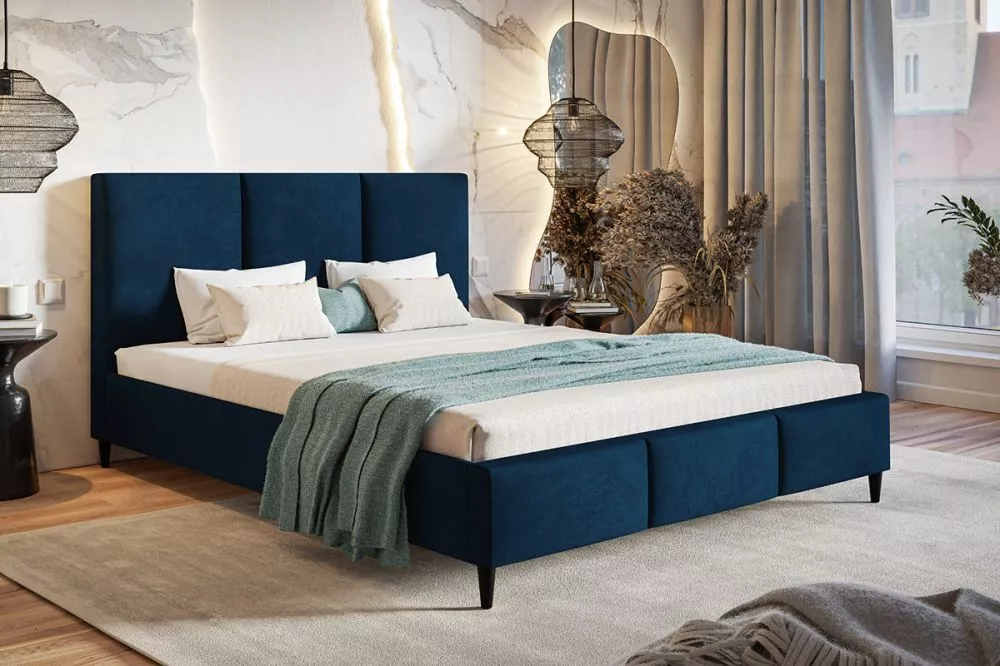 Gulta Lux 7 standard ar stelāžu Guļamvietas platums: 160 cm, Guļamvietas garums: 200 cm, stelāžas tips: koka, · Tumši zi