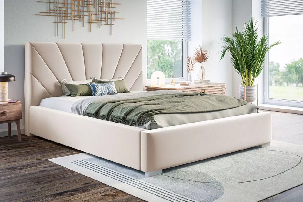 Gulta Bed 9 standard ar stelāžu Guļamvietas platums: 140 cm, Guļamvietas garums: 200 cm, stelāžas tips: koka, · Bēšs · 1
