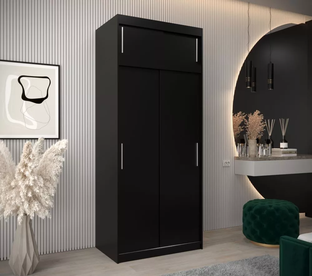 Skapis Tokyo Plus · Melns · 100 × 62 × 240 cm