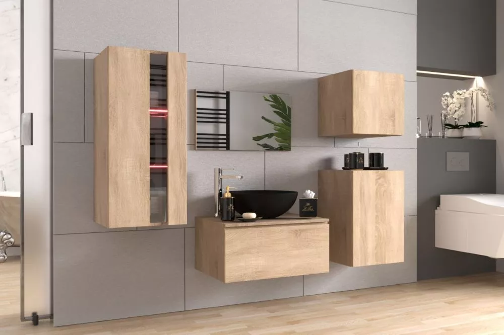 Vannas istabas komplekts Alius 35 ar LED · Ozols sonoma · 123 × 174 × 42 cm