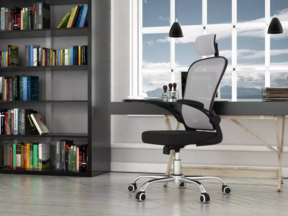 Datorkrēsls Dory F Sēdvietas platums: 52 cm, · Pelēks · 64 × 64 × 123 cm