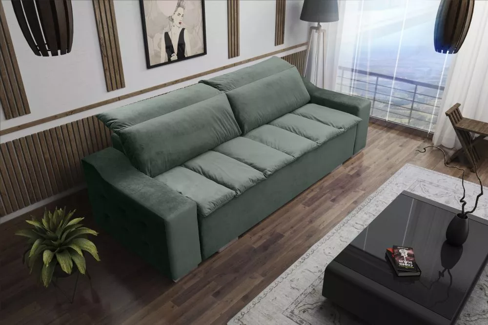 Dīvāns Cezar Comfort Standard · Zaļš · 101 × 255 × 99 cm