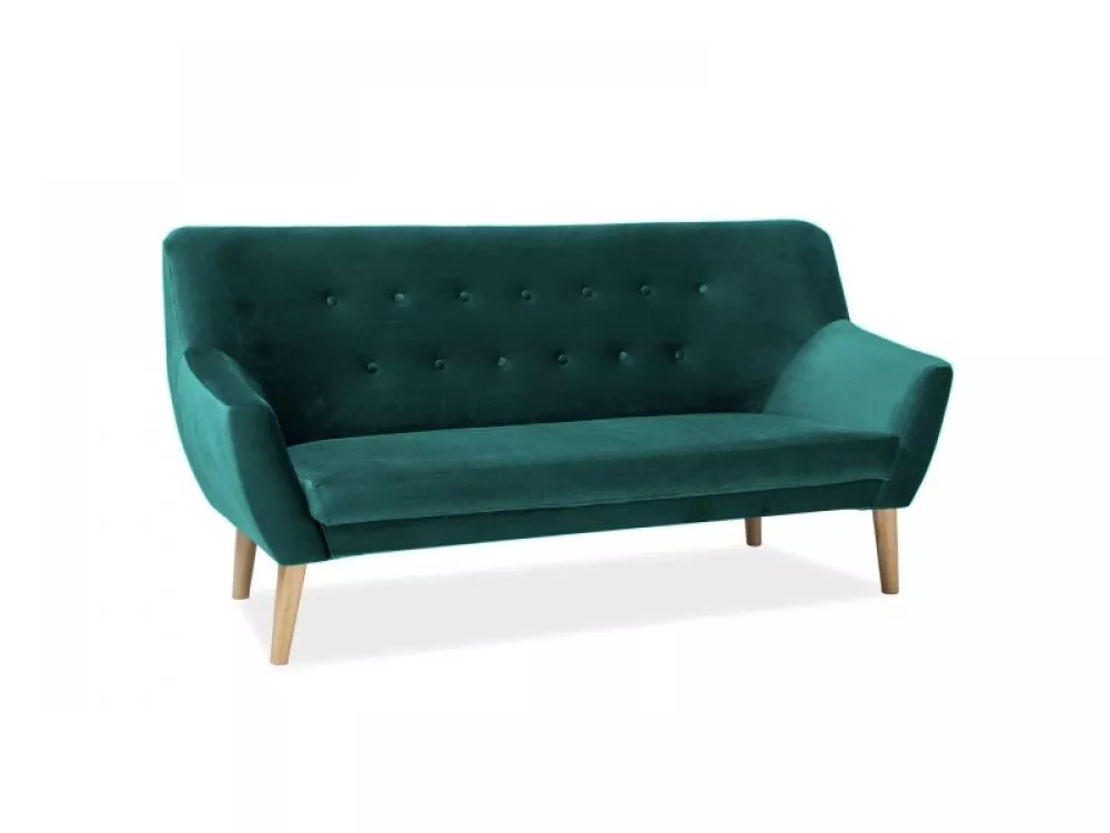 Dīvāns Nordic 3 Velvet · Zaļš · 75 × 180 × 90 cm