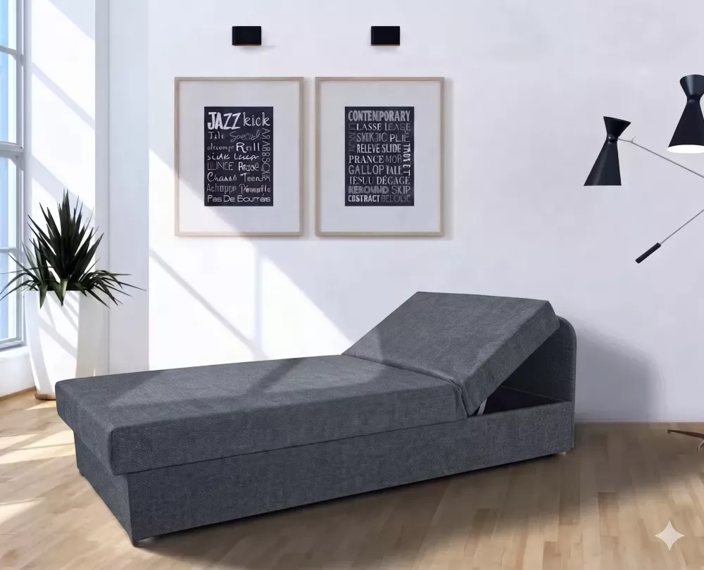 Dīvāns Dziedzic Standard · Grafīts · 80 × 203 × 58 cm