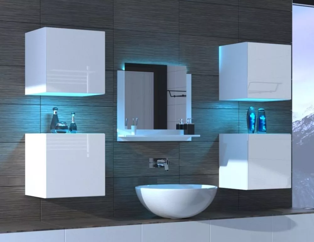 Vannas istabas komplekts Alius 24 ar LED · Balts · 110 × 35 cm