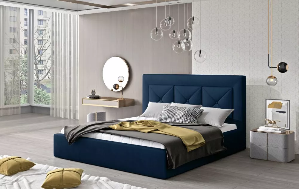 Gulta Cloe Lux Standard ar stelāžu Guļamvietas platums: 180 cm, Guļamvietas garums: 200 cm, stelāžas tips: metāla, · Zil