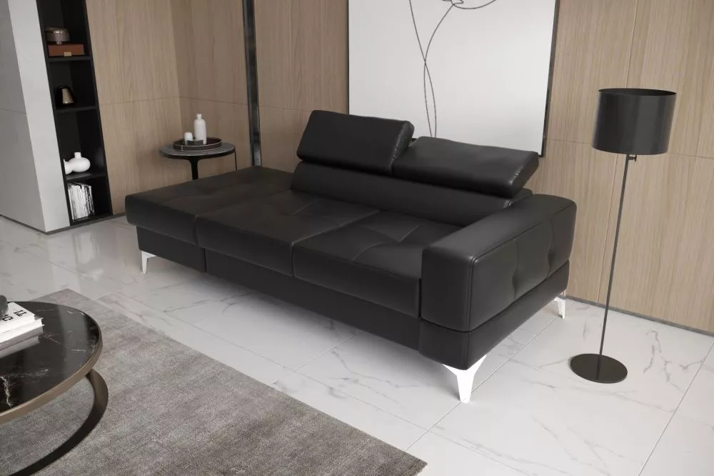 Dīvāns Toscania 2S Premium standard · Melns · 97 × 205 × 78 cm