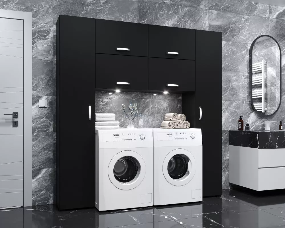 Vannas istabas komplekts Autun · Melns · 202 × 194 × 35 cm