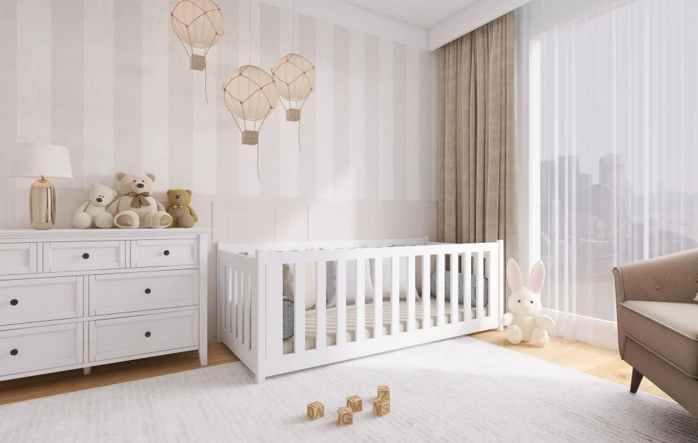 Bērnu gulta Concept 3 ar stelāžu Guļamvietas platums: 80 cm, Guļamvietas garums: 200 cm, · Balts · 87 × 208 × 68 cm