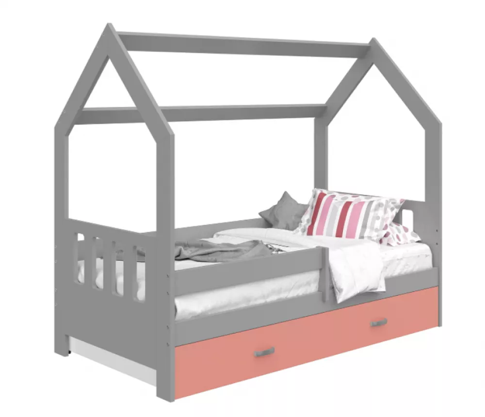Bērnu gulta Domek D3-C ar stelāžu Guļamvietas platums: 80 cm, Guļamvietas garums: 160 cm, · 87 × 164 × 144 cm