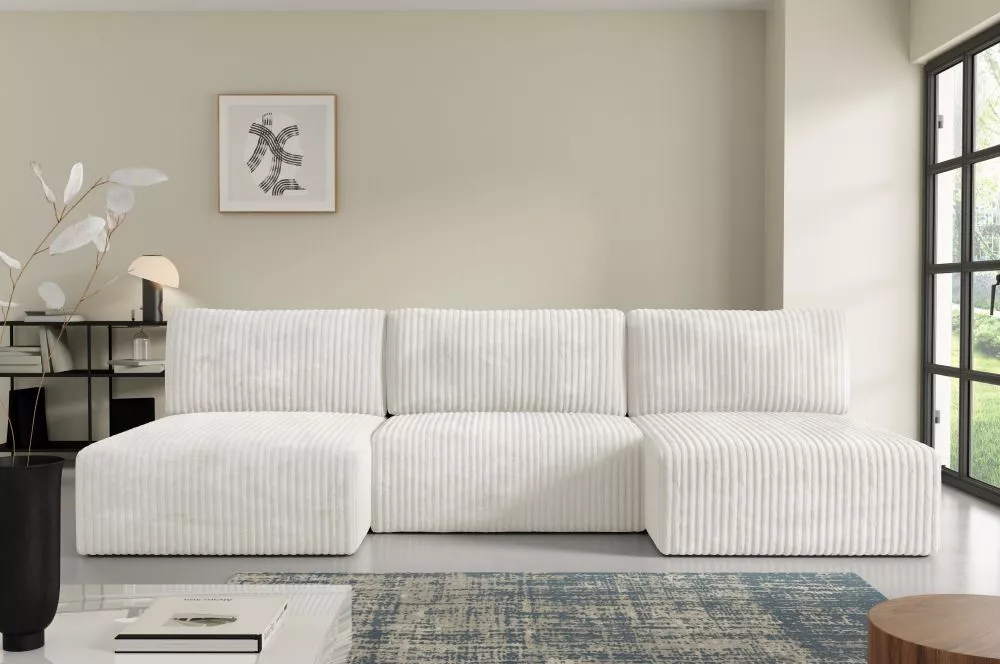 Dīvāns Bergamo U Tilia standard · Krēms · 149 × 304 × 70 cm