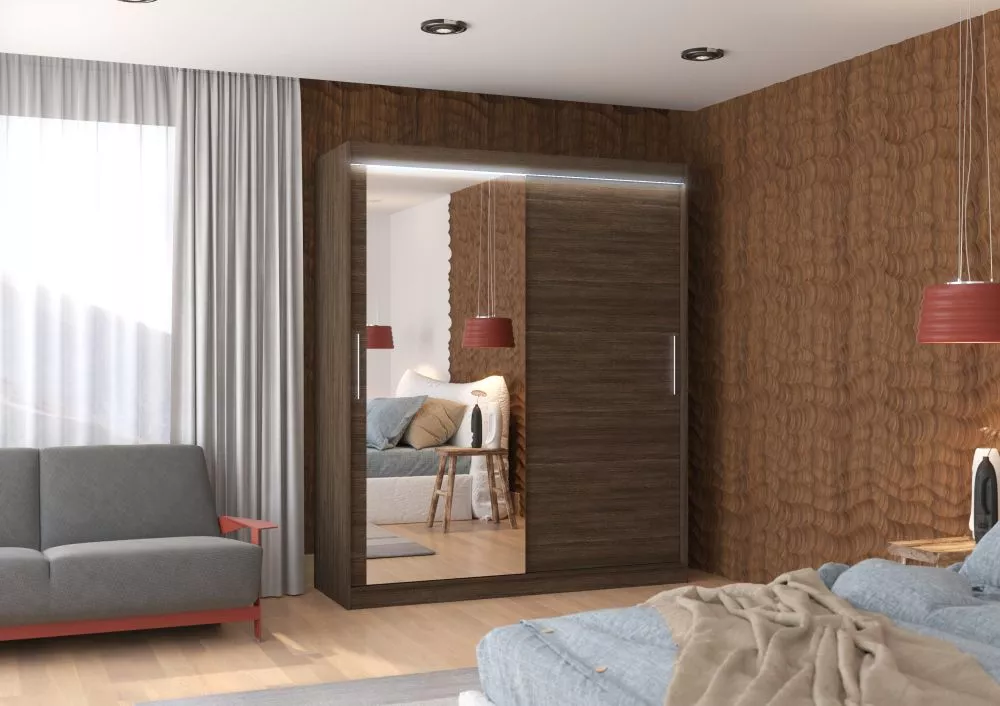 Skapis Tom ar LED · Šokolādes · 180 × 58 × 215 cm
