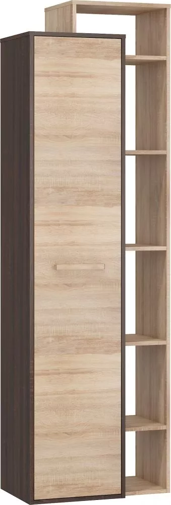 Grāmatu skapis Rio 02 Korpusa krāsa: sonoma, Elementu krāsa: tumša sonoma, · 63 × 34 × 203 cm