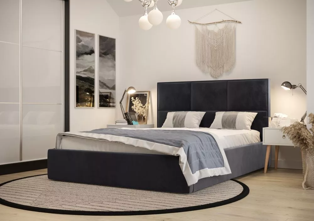 Gulta Elga Standard ar stelāžu Guļamvietas platums: 160 cm, Guļamvietas garums: 200 cm, stelāžas tips: koka, · Antracīts