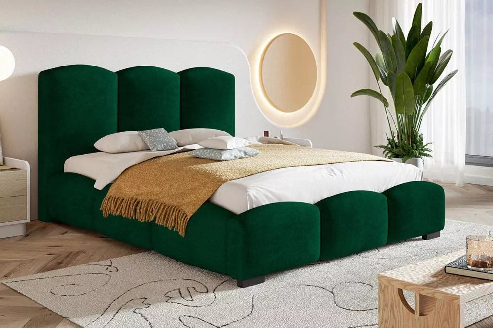 Gulta Bed 14 standard ar stelāžu Guļamvietas platums: 140 cm, Guļamvietas garums: 200 cm, stelāžas tips: koka, · Zaļš · 