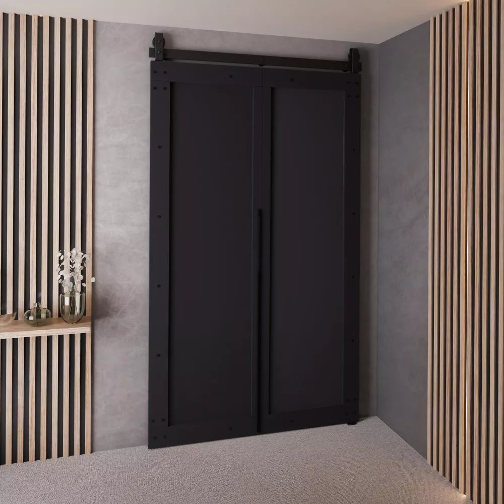 Bīdāmās durvis Qudio Loft-2 · Melna · 106 × 205 cm