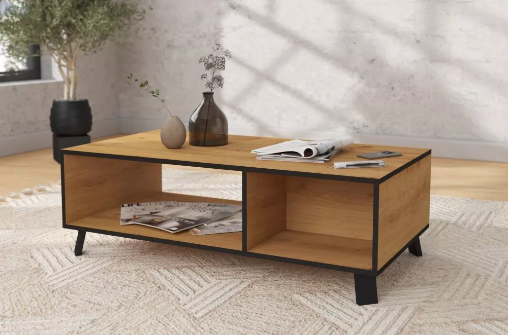 Žurnālgalds Lofton L · Ozols artisan · 115 × 60 × 43 cm