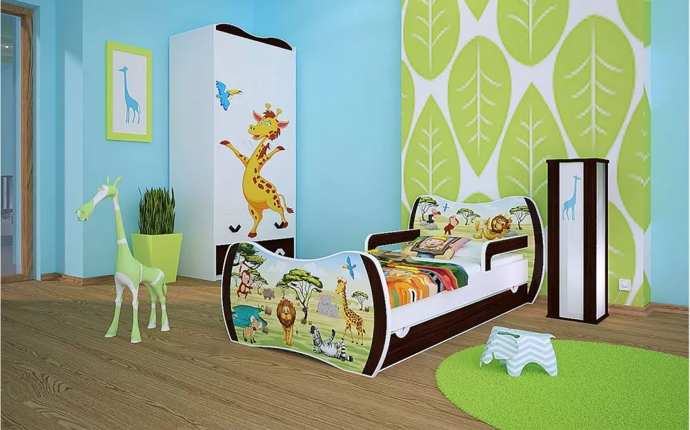 Bērnu gulta Dream L02 140x70 DM33 ar stelāžu Guļamvietas platums: 70 cm, Guļamvietas garums: 140 cm, · 94 × 144 × 71 cm