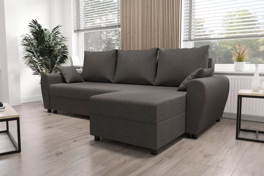 Dīvāns Fiona standard · Tumši pelēks · 144 × 237 × 68 cm