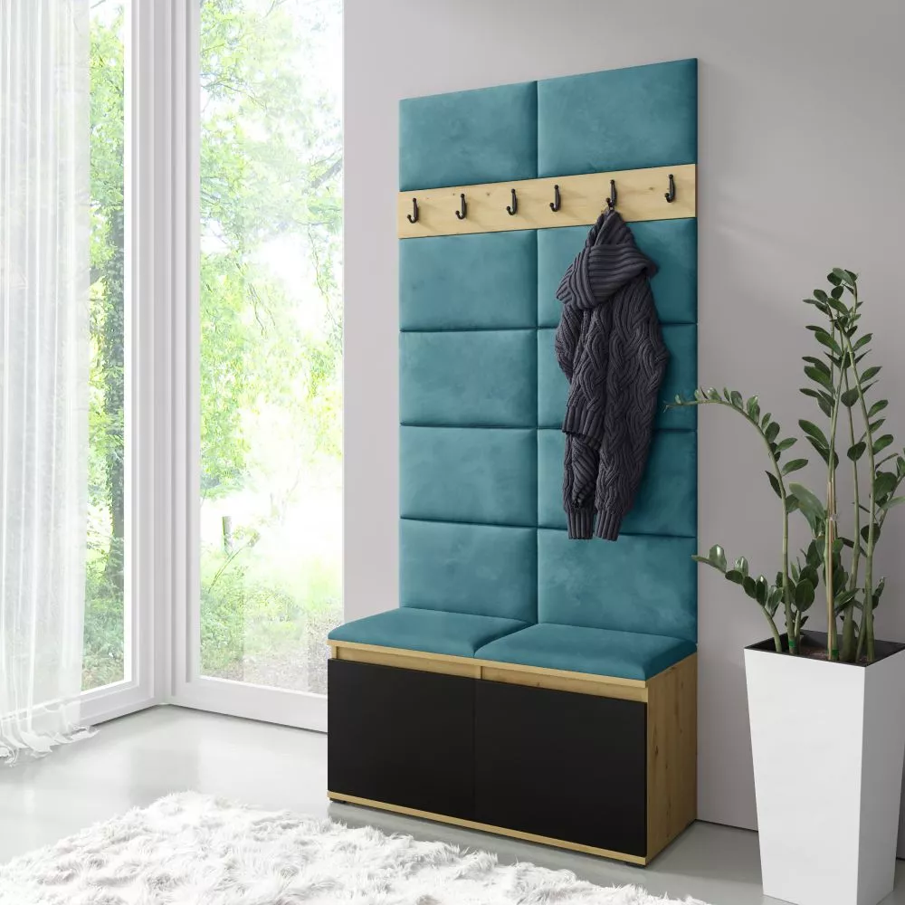 Apavu plaukts Emi 1 Trinity Korpusa krāsa: ozols artisan + melns, · 100 × 215 × 40 cm