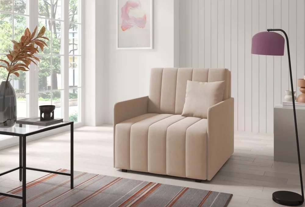 Mīksts krēsls Neo 1 standard Sēdvietas dziļums: 60 cm, · Krēms · 90 × 97 × 85 cm