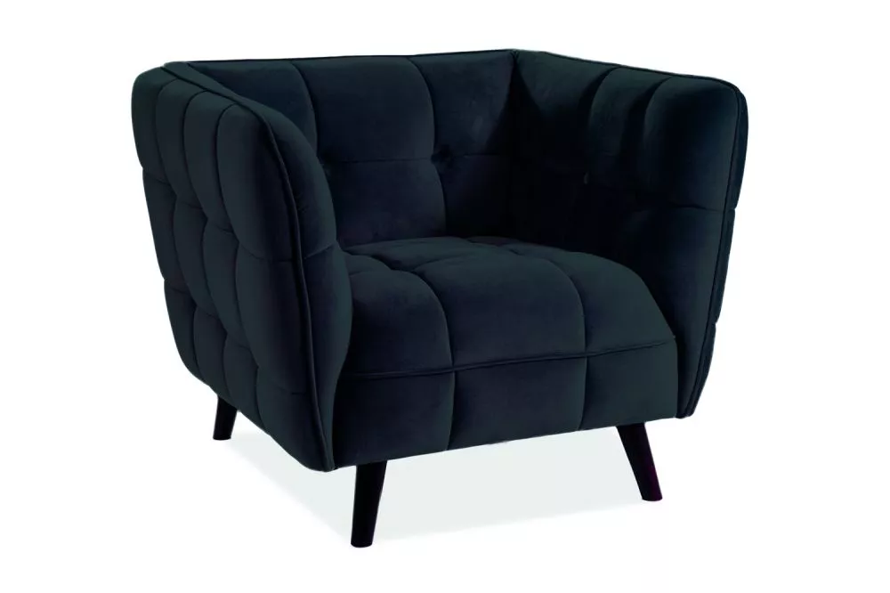 Krēsls Castello Velvet 1 · Melns · 78 × 92 × 60 cm
