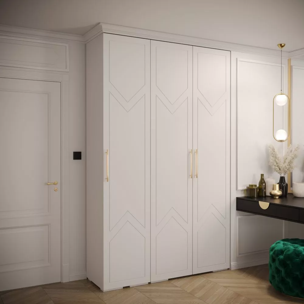 Skapis Manhattan Ryfel 8 · Balts · 150 × 47 × 236.7 cm